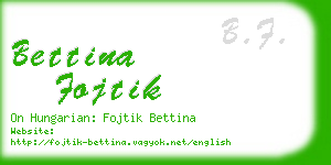 bettina fojtik business card
